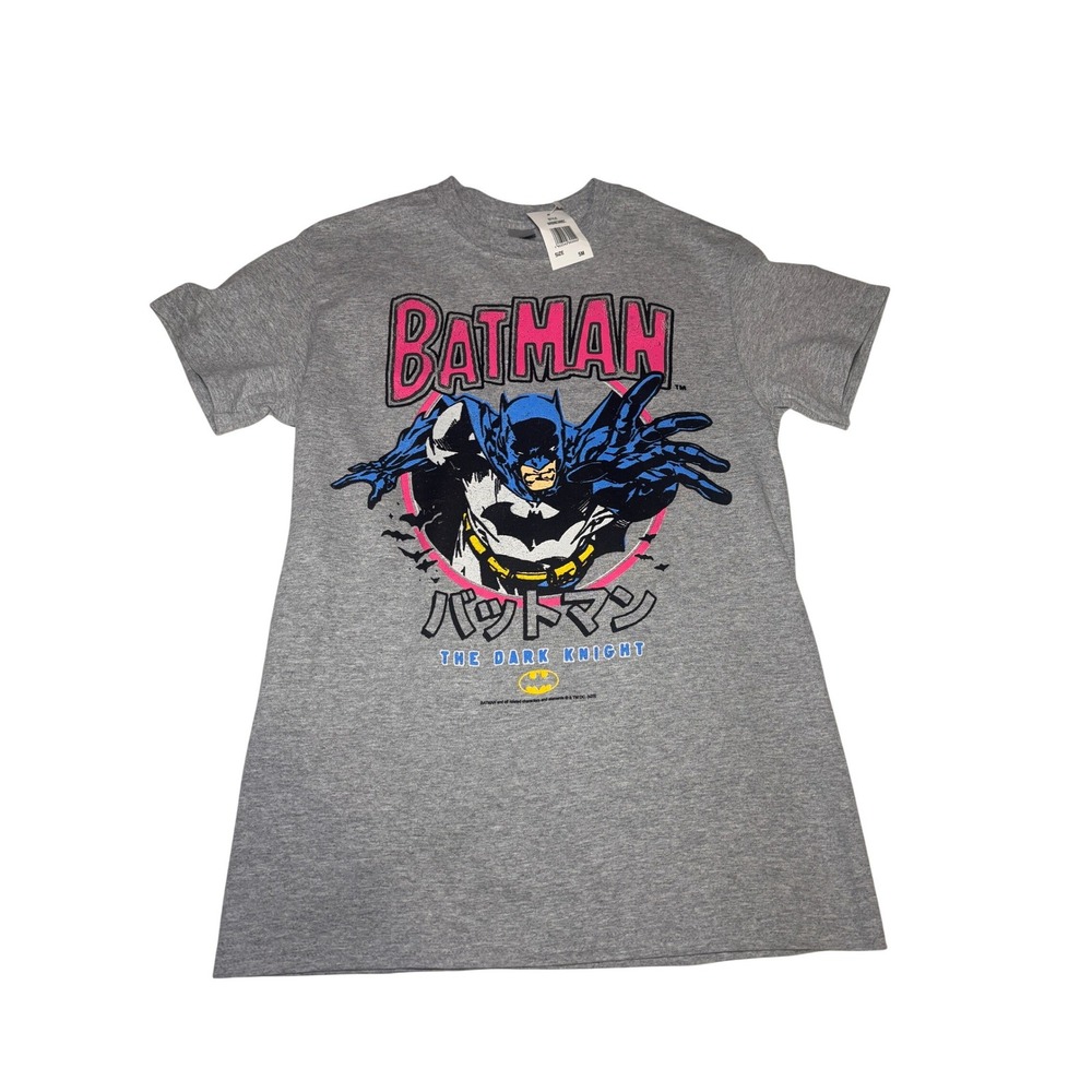 Batman The Dark Knight Graphic T Shirt Grey Short Sleeve‎ Womens S